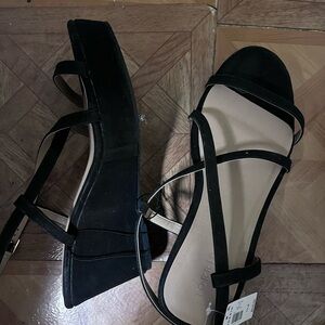 torrid Black Strappy Wedge Sandals